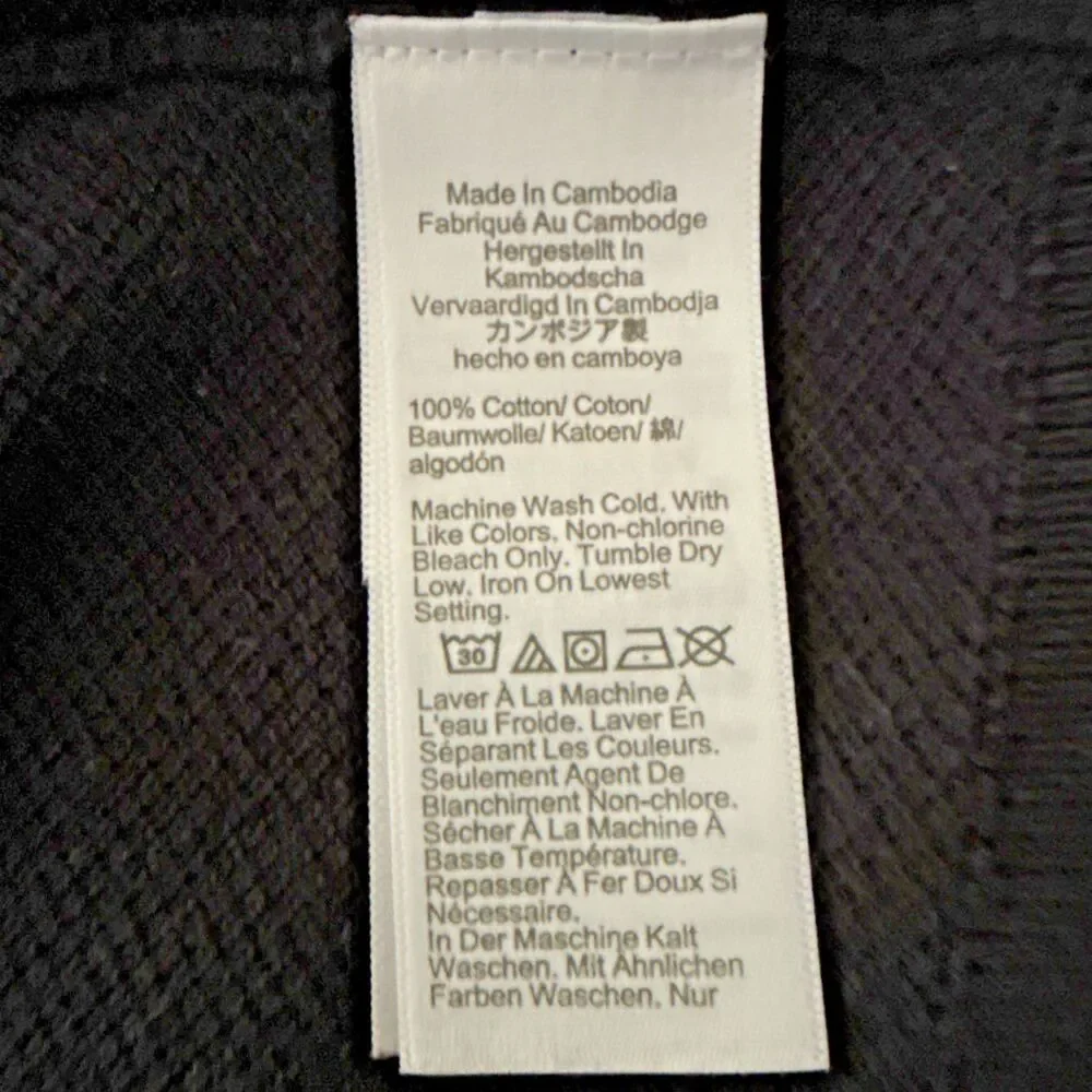Knit for J Crew Waffle Knit Crew Neck Mens Sz L Black Cotton Textured Pullover